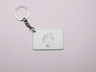 Love In Drink- Printed Acrylic Keychains(Pack Of 2)