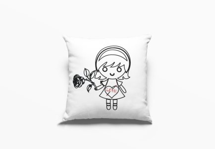 Rose Girl-Printed Pillow Covers For (Pack Of Two)