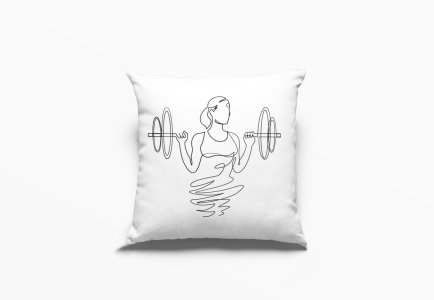 Women Lifting weight-Printed Pillow Covers For (Pack Of Two) )