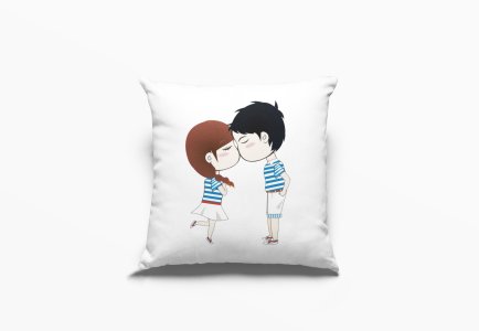 Cute Couple Kissing -Printed Pillow Covers For (Pack Of Two)