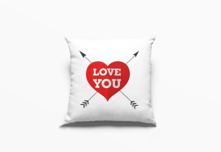Love You text in Heart-Printed Pillow Covers For (Pack Of Two)