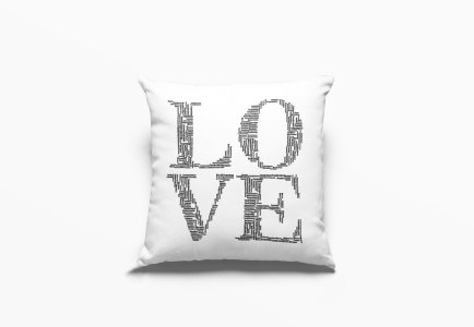 Love In So Many Letters -Printed Pillow Covers For (Pack Of Two)