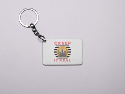 Creep It Real Red Text -Haunted House-Printed Acrylic Keychains(Pack Of 2)