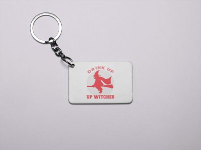 Drink up witches, Flying witch-Printed Acrylic Keychains(Pack Of 2)