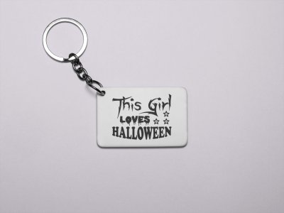This Girl Loves Halloween Creepy Text-Printed Acrylic Keychains(Pack Of 2)