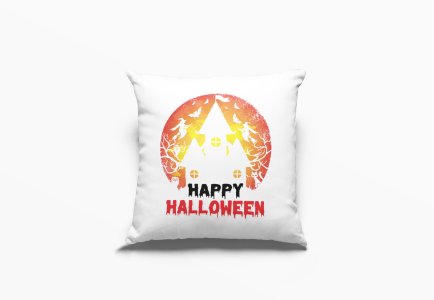 Happy Halloween Flying Witches -Halloween Theme Pillow Covers (Pack Of 2)