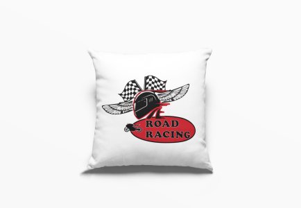 Road Racing (BG Red ) -Printed Pillow Covers (Pack Of 2)