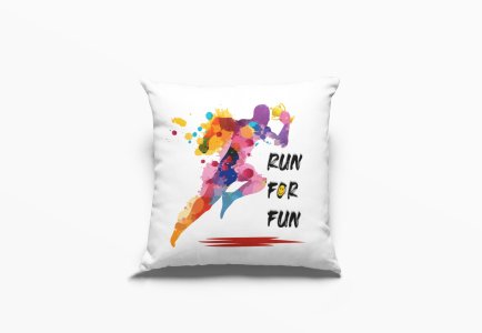 Run For Fun Text in Black -Printed Pillow Covers (Pack Of 2)