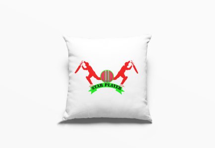 Star Player in Cricket -Printed Pillow Covers (Pack Of 2)