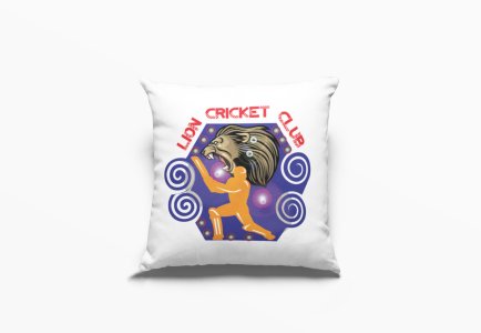 Lion Cricket Club Text In Red -Printed Pillow Covers (Pack Of 2)