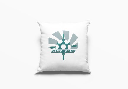 Game Play Text In White -Printed Pillow Covers (Pack Of 2)