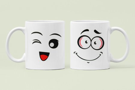 Smiley Face - Printed Coffee Mugs For Valentine's Day(Pack Of 2)
