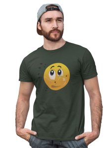 Remembering Music with an Emotional Face Emoji T-shirt (Green) - Clothes for Emoji Lovers - Suitable for Fun Events - Foremost Gifting Material for Your Friends and Close Ones