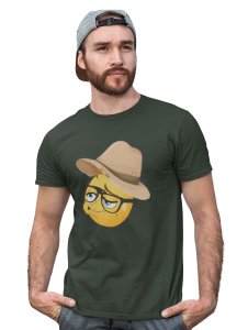 Pouting Emoji with Hat Printed T-shirt (Green) - Clothes for Emoji Lovers -Foremost Gifting Material for Your Friends and Close Ones