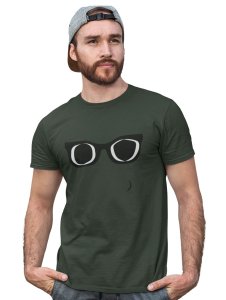 Black and White glasses Emoji Printed T-shirt (Green) - Clothes for Emoji Lovers - Suitable for Fun Events - Foremost Gifting Material for Your Friends and Close Ones