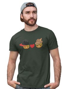Rabbit-teeth Couple Emoji T-shirt (Green) - Clothes for Emoji Lovers - Suitable for Fun Events - Foremost Gifting Material for Your Friends and Close Ones
