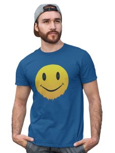 Faded Smile Emoji T-shirt (Blue) - Clothes for Emoji Lovers - Suitable for Fun Events - Foremost Gifting Material for Your Friends and Close Ones