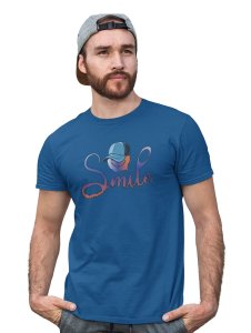 Scary Smile Emoji Printed T-shirt (Blue) - Clothes for Emoji Lovers - Suitable for Fun Events - Foremost Gifting Material for Your Friends and Close Ones