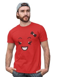 Pretty Girl Emoji T-shirt (Red) - Clothes for Emoji Lovers - Foremost Gifting Material for Your Friends and Close Ones