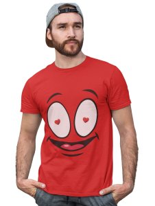 Flashing Heart in Eyes T-shirt (Red) - Clothes for Emoji Lovers - Foremost Gifting Material for Your Friends and Close Ones