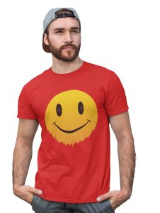 Faded Smile Emoji T-shirt (Red) - Clothes for Emoji Lovers - Foremost Gifting Material for Your Friends and Close Ones