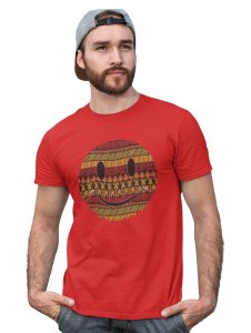 Colourful Patterns in Smiley Emoji Printed T-shirt (Red) - Clothes for Emoji Lovers - Foremost Gifting Material for Your Friends and Close Ones