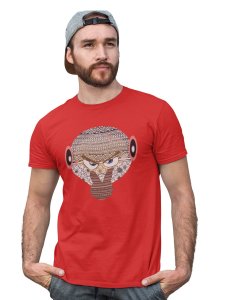 I Am Watching You Emoji in Patterns Printed T-shirt (Red) - Clothes for Emoji Lovers - Foremost Gifting Material for Your Friends and Close Ones