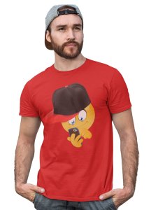 Holding a Mobile Emoji T-shirt (Red) - Clothes for Emoji Lovers - Foremost Gifting Material for Your Friends and Close Ones