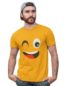 Smile with a Headphone Blend T-shirt (Yellow) - Clothes for Emoji Lovers - Suitable for Fun Events - Foremost Gifting Material for Your Friends and Close Ones