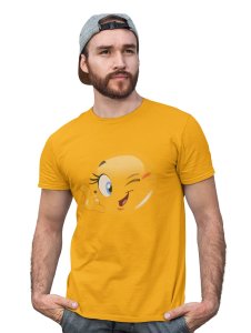 Blink a Wink Emoji T-shirt (Yellow) - Clothes for Emoji Lovers - Suitable for Fun Events - Foremost Gifting Material for Your Friends and Close Ones