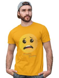 Confused Emoji Printed T-shirt (Yellow) - Clothes for Emoji Lovers - Suitable for Fun Events - Foremost Gifting Material for Your Friends and Close Ones
