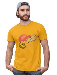 Puffing Weed Emoji Printed T-shirt (Yellow) - Clothes for Emoji Lovers - Suitable for Fun Events - Foremost Gifting Material for Your Friends and Close Ones