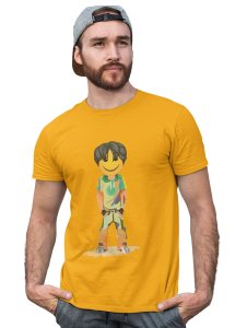 A Young Standing Emoji Boy Printed T-shirt (Yellow) - Clothes for Emoji Lovers - Suitable for Fun Events - Foremost Gifting Material for Your Friends and Close Ones