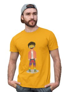 A Young Laughing Emoji Boy Printed T-shirt (Yellow) - Clothes for Emoji Lovers - Suitable for Fun Events - Foremost Gifting Material for Your Friends and Close Ones