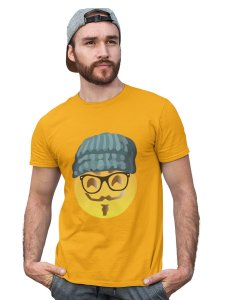 Moustaque Face Emoji T-shirt (Yellow) - Clothes for Emoji Lovers - Suitable for Fun Events - Foremost Gifting Material for Your Friends and Close Ones