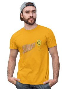 Sunday Funday Emoji T-shirt (Yellow) - Clothes for Emoji Lovers - Suitable for Fun Events - Foremost Gifting Material for Your Friends and Close Ones