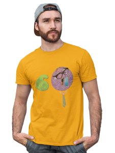 Strong Man in Violet Emoji T-shirt (Yellow) - Clothes for Emoji Lovers - Suitable for Fun Events - Foremost Gifting Material for Your Friends and Close Ones