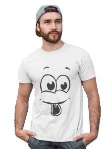 Baby Black Tongue Out Emoji T-shirt (White) - Clothes for Emoji Lovers -Foremost Gifting Material for Your Friends and Close Ones