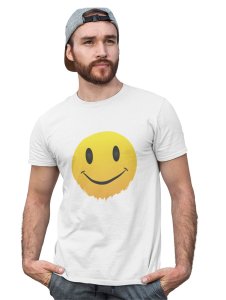 Faded Smile Emoji T-shirt (White) - Clothes for Emoji Lovers -Foremost Gifting Material for Your Friends and Close Ones