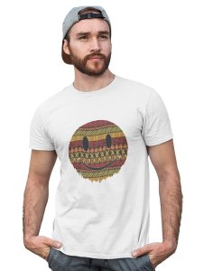 Colourful Patterns in Smiley Emoji Printed T-shirt (White) - Clothes for Emoji Lovers -Foremost Gifting Material for Your Friends and Close Ones