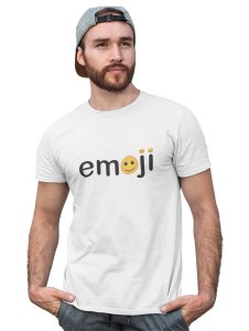 Ariel Text with Emoji Dots T-shirt (White) - Clothes for Emoji Lovers -Foremost Gifting Material for Your Friends and Close Ones