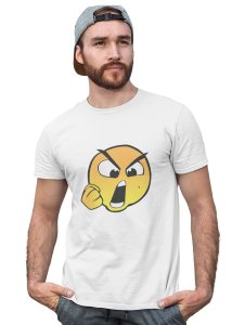 Open Mouth Angry Emoji T-shirt (White) - Clothes for Emoji Lovers -Foremost Gifting Material for Your Friends and Close Ones