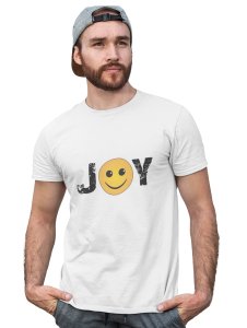 Joy Written in Text T-shirt (White) - Clothes for Emoji Lovers -Foremost Gifting Material for Your Friends and Close Ones