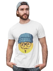 Moustaque Face Emoji T-shirt (White) - Clothes for Emoji Lovers -Foremost Gifting Material for Your Friends and Close Ones