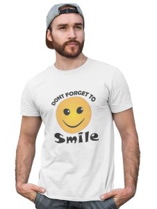 Don't Forget to Smile Emoji T-shirt (White) - Clothes for Emoji Lovers -Foremost Gifting Material for Your Friends and Close Ones