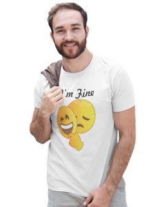 Hidden Feeling Emoji T-shirt (White) - Clothes for Emoji Lovers -Foremost Gifting Material for Your Friends and Close Ones