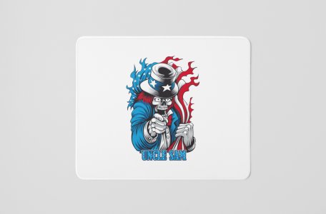 Uncle Sam, Skull Jacket, (BG Colourful) - Printed Animated Mousepads
