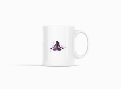 Yoga Heartbeat Text In Pink - Printed Coffee Mugs For Yoga Lovers