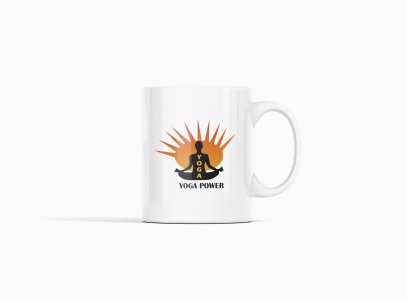 Yoga Power Text In Black - Printed Coffee Mugs For Yoga Lovers