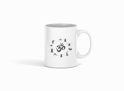 OM Text Black - Printed Coffee Mugs For Yoga Lovers